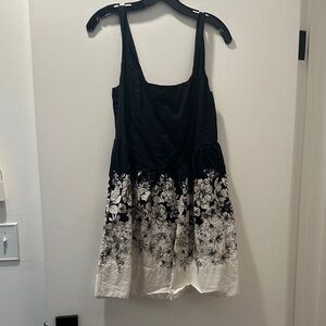 H&M Black and White Floral Mini Dress